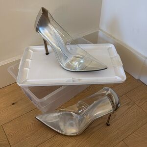 Express Clear/Silver Heels